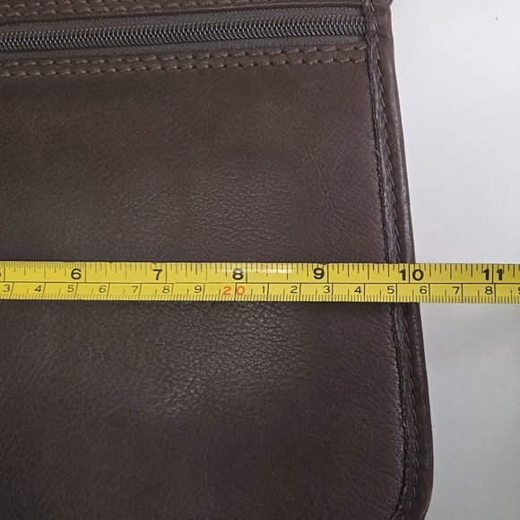 Vintage Y2K Fossil New American Classic Key Brown Leather Crossbody Purse Bag - Picture 15 of 16